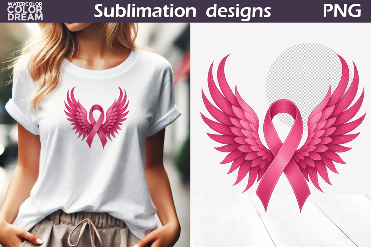 Breast Cancer Awareness | Pink Ribbon Angel Wings