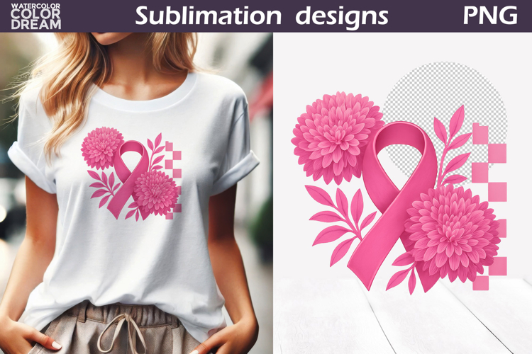 Breast Cancer Awareness | Pink Ribbon Floral