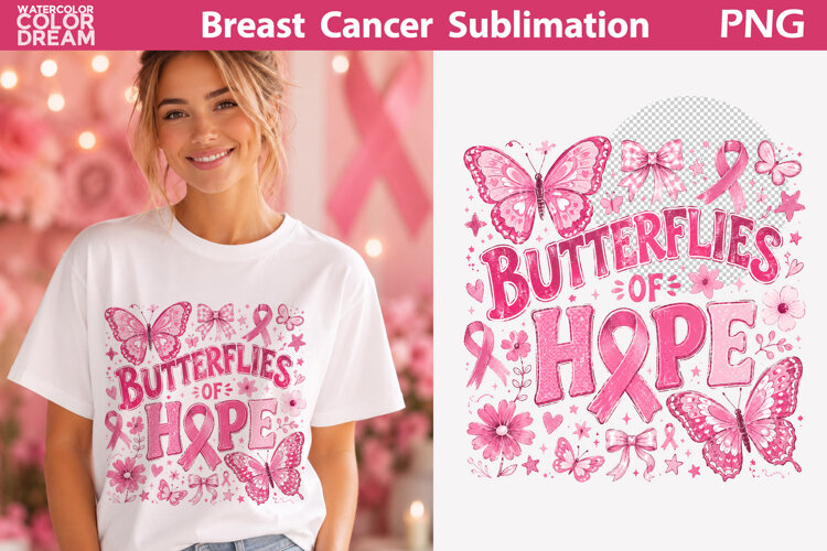 Pink Ribbon Awareness | Breast Cancer Sublimation example image 1