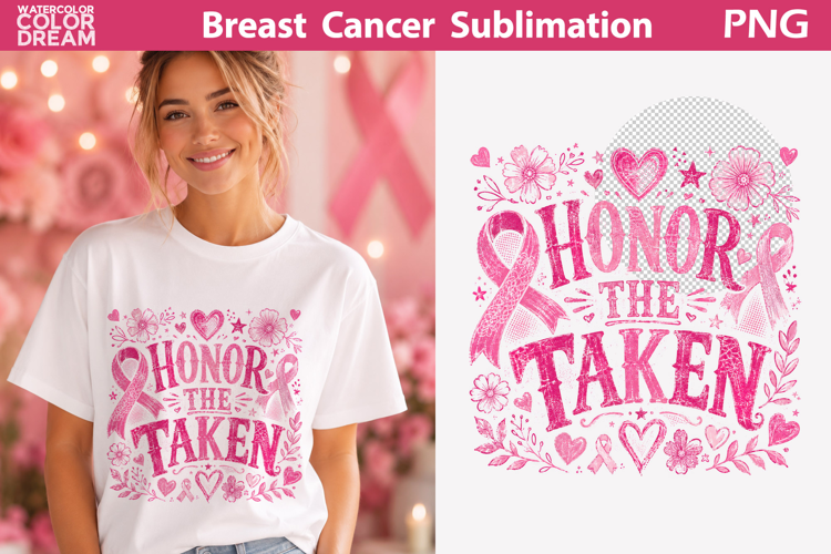 Pink Ribbon Sublimation | Breast Cancer T Shirt Design