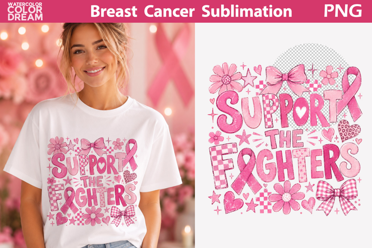 Pink Ribbon Sublimation | Breast Cancer T Shirt Design