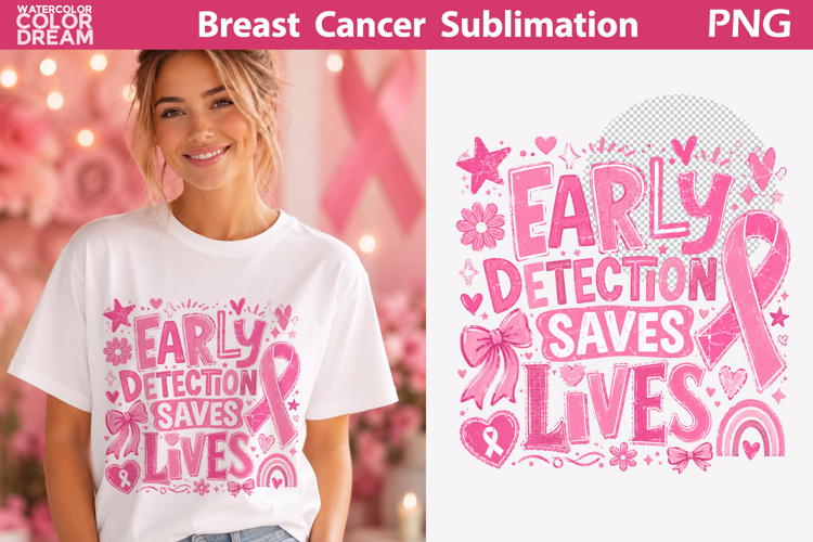 Pink Ribbon Sublimation | Breast Cancer T Shirt Design