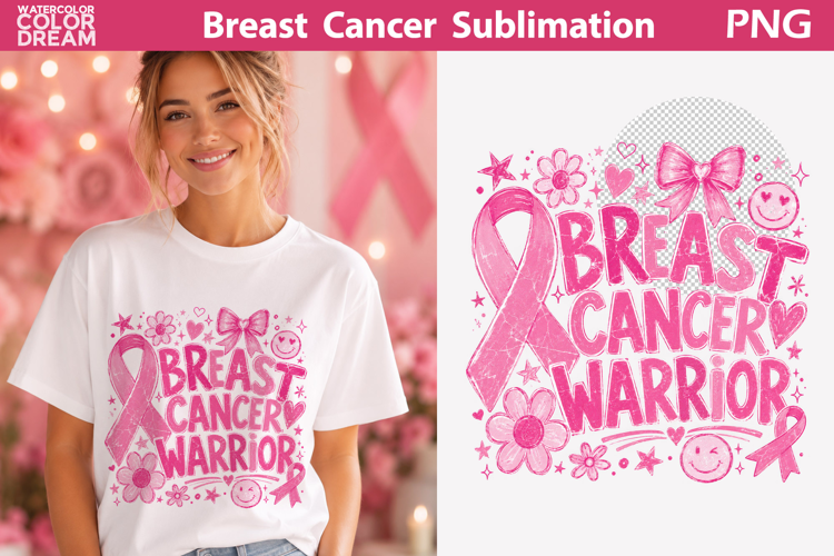 Breast Cancer Warrior | Pink Ribbon Sublimation