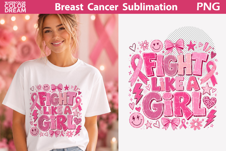 Fight Like a Girl Art | Breast Cancer Sublimation