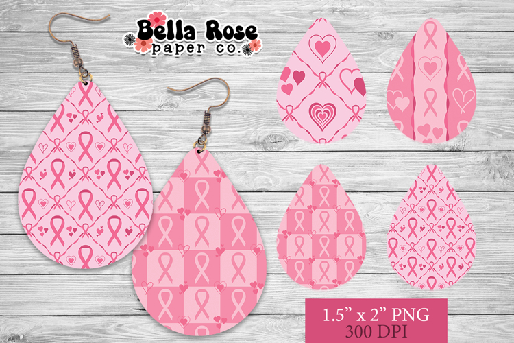 Breast Cancer Awareness | 4 Sets Teardrop Earrings