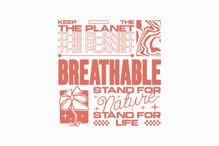 Breathable Sustainability Streetwear T-shirt Design