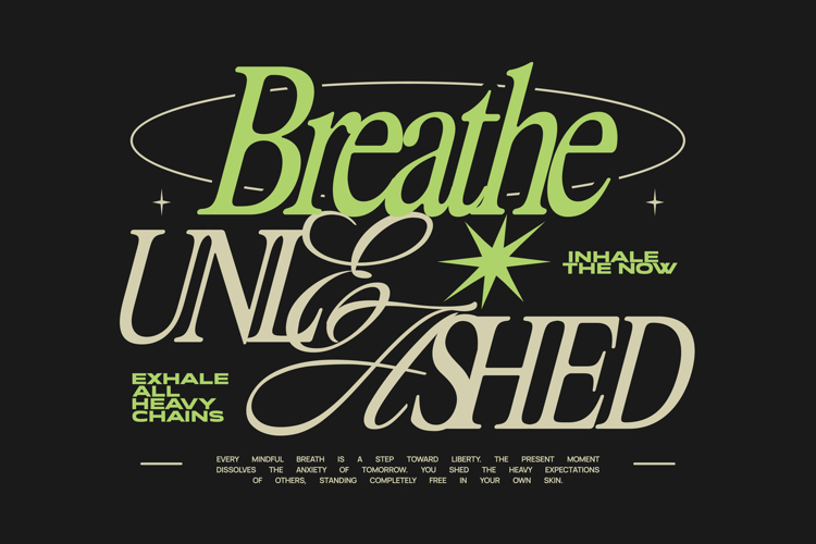 Breathe Unleashed Typography Lettering Quotes T-shirt Design
