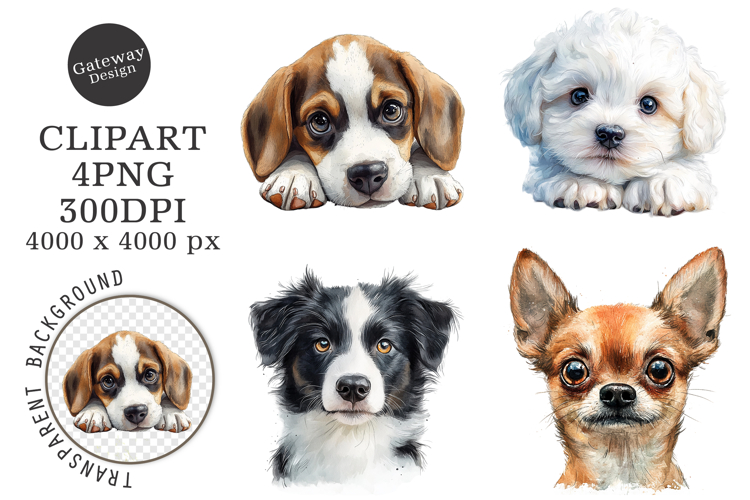 Breeds Of Peeking Dogs New Clipart example image 1