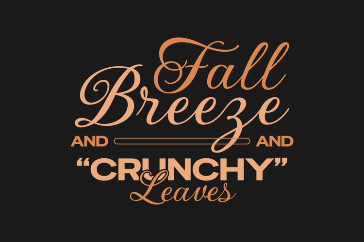 Fall Breeze Autumn Typography T-shirt Design