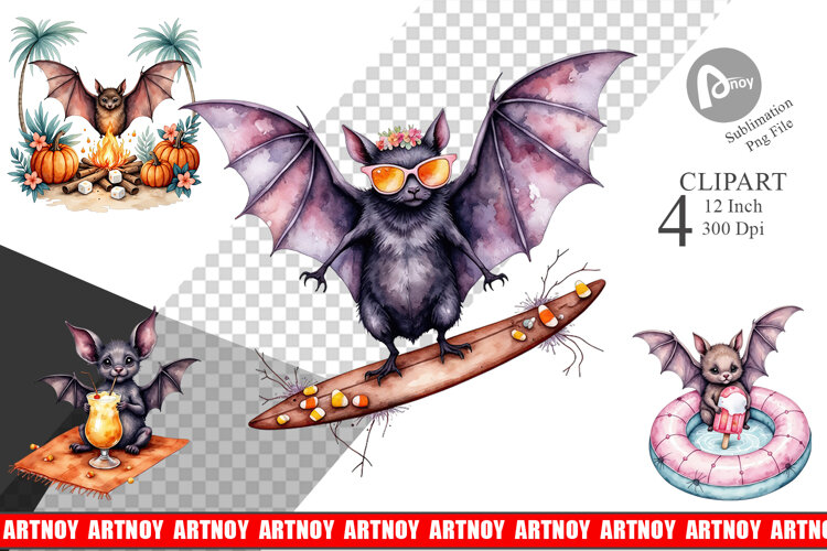 Breezy Bat Nights Clipart example image 1
