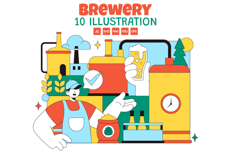 10 Brewery Production Process Illustration