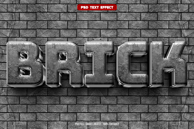 Brick 3D editable text effect
