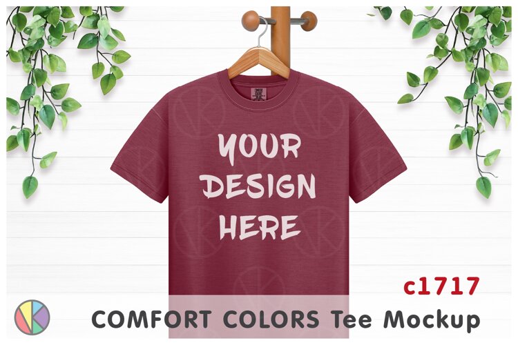 Brick Comfort Colors 1717 T-Shirt Mockup.