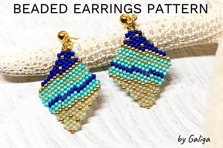 Beaded Earrings Pattern Ocean Diamond Brick Stitch