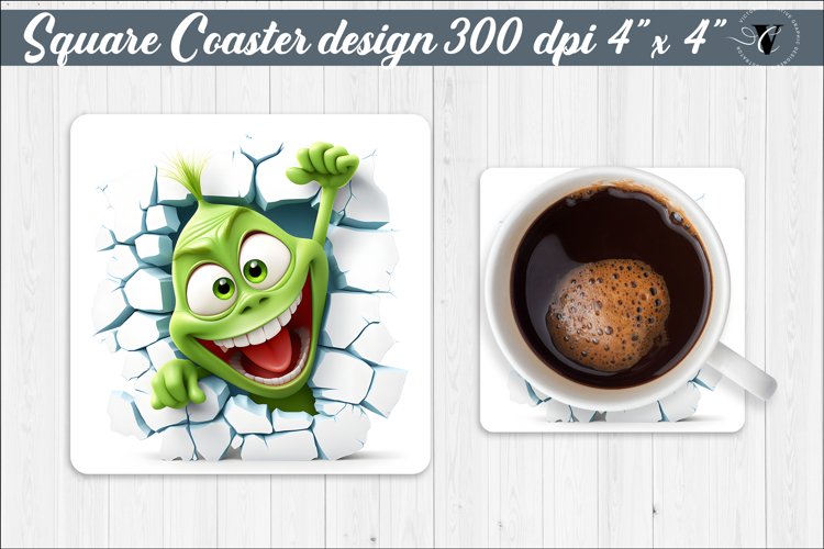 Funny Coaster sublimation | Breack wall