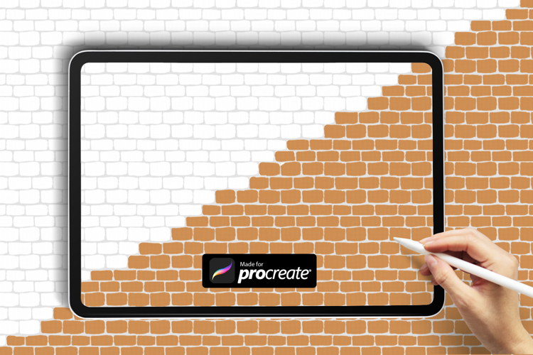 Brick Wall Pattern Procreate Brush | Perfect for Backgrounds
