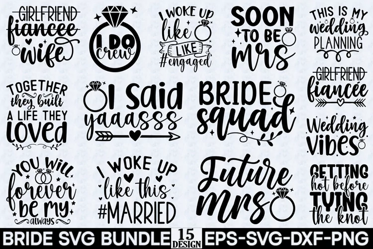 Bridal Party SVG Bundle , Bride svg , Maid of Honor svg