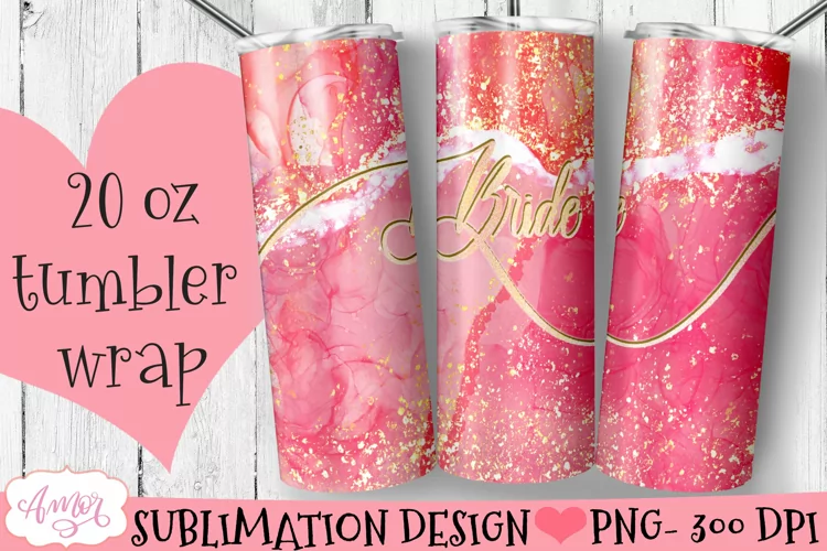 Bride Tumbler Wrap for Sublimation | Wedding tumbler PNG