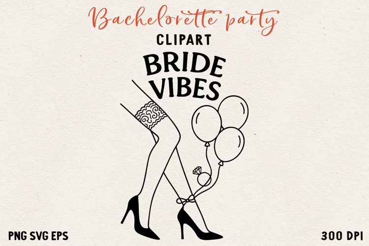 Bachelorette Party Line Art Clipart Bride SVG PNG EPS