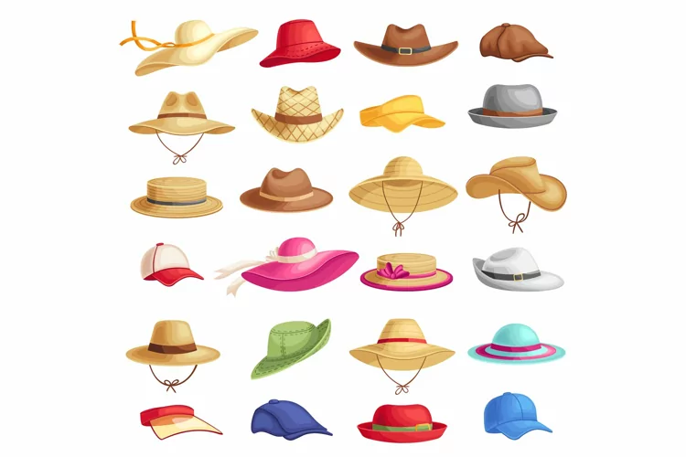 Bright colorful headgear for sunny weather. Female and male
