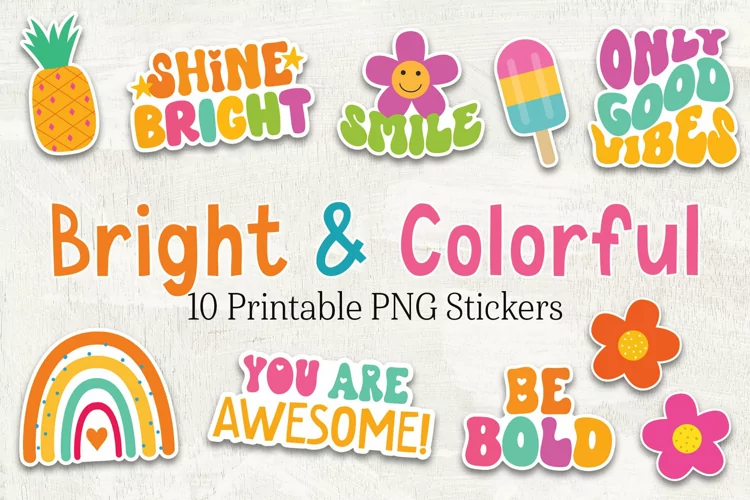Cute Stickers | Bright & Colorful Sticker Set