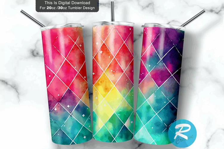Bright Ombre Watercolor 20oz/30oz Skinny Tumbler