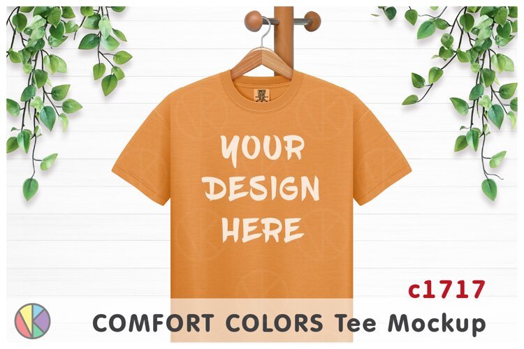 Bright Orange Comfort Colors 1717 T-Shirt Mockup.