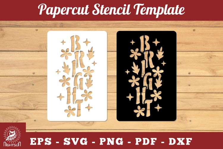 Bright Papercut Stencil SVG