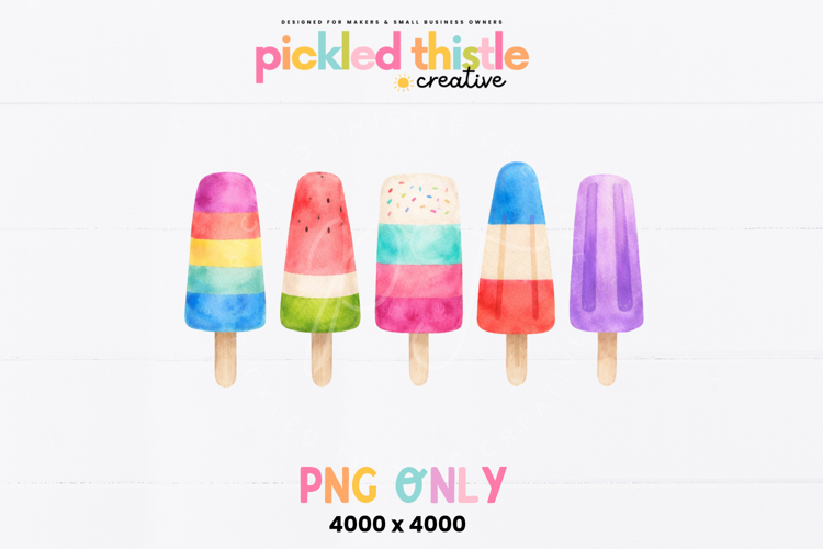 Bright Popsicle PNG Set | Summer Ice Pop Clipart