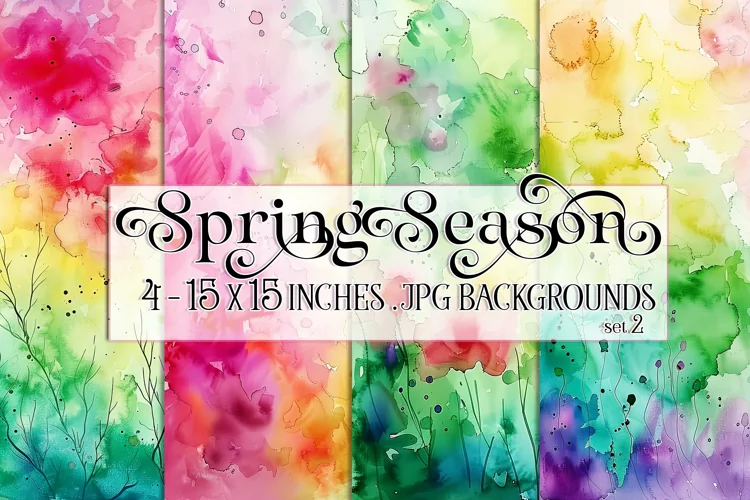Spring Watercolor Papers, Bright Spring 15x15 Watercolor, s2