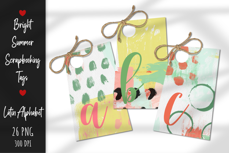 Bright Summer Abstract Labels Latin Letters