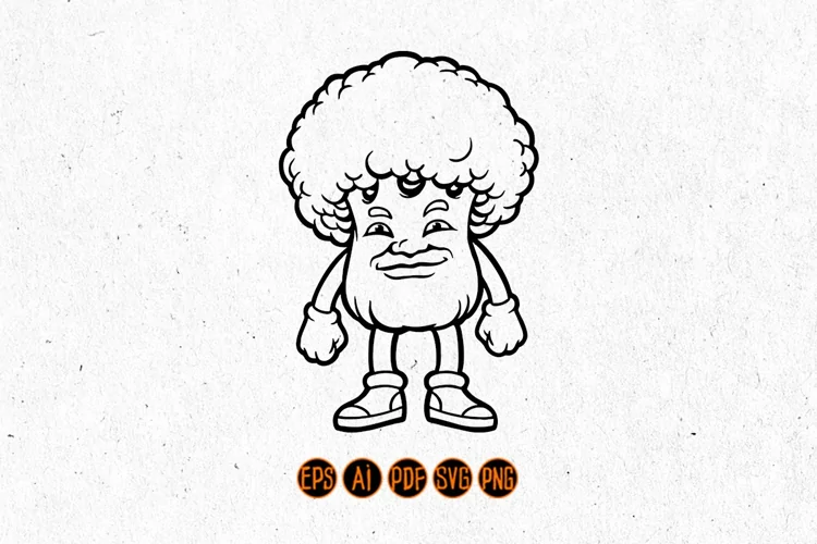 Broccoli Cartoon Coloring Book Silhouette