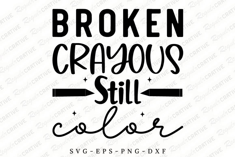 Broken Crayous Still Color SVG Design