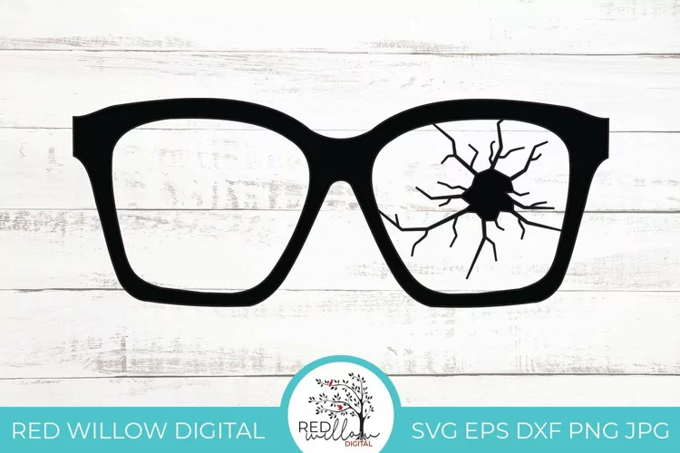 Broken Glasses Clip Art Design | SVG Cut File