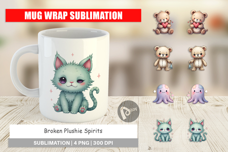 Mug Wrap Broken Plushie Spirits