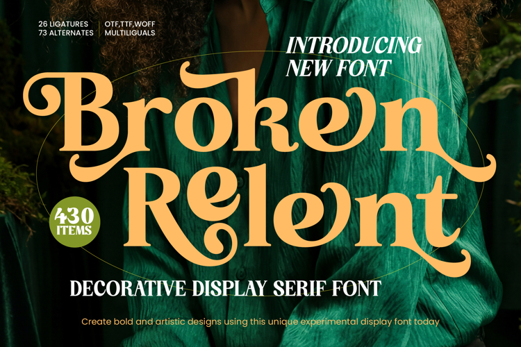 Broken Relent - Decorative Display Serif Font