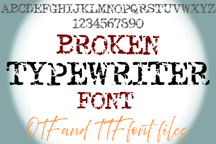 Broken Typewriter Lettering ABC Text Font Distressed Type