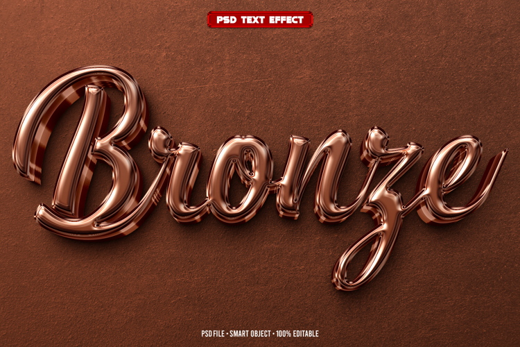 Bronze 3D editable text effect