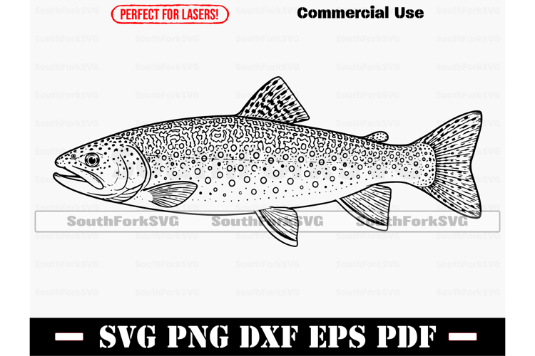 Brook Trout SVG PNG EPS PDF DXF