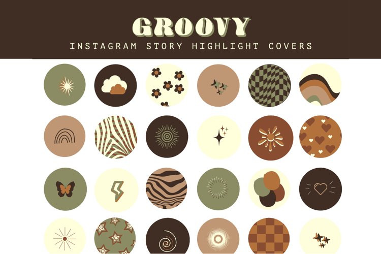 brown groovy instagram story highlight covers