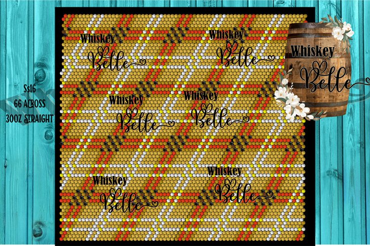 Brown 6 Color Plaid 30oz Rhinestone Pattern