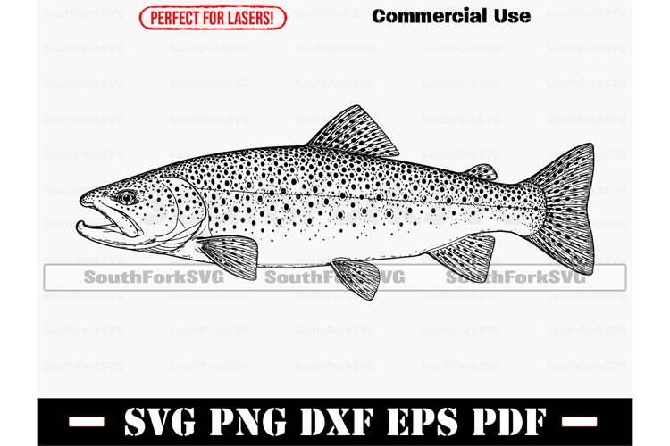 Brown Trout SVG PNG EPS PDF DXF