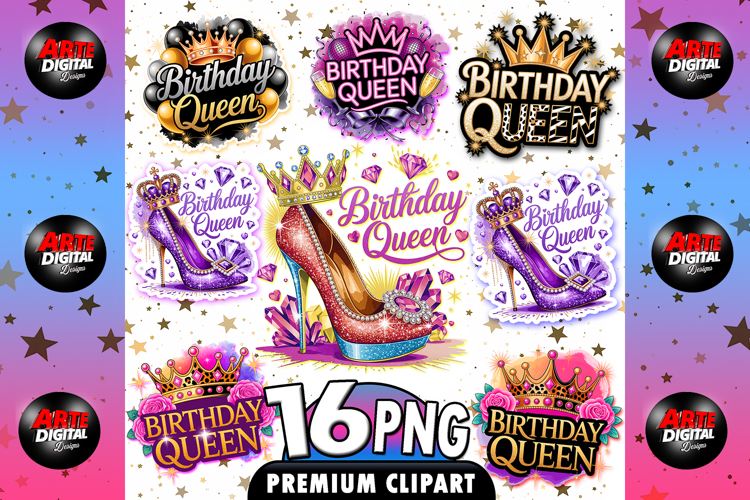 Birthday Queen Png Bundle Sublimation Design