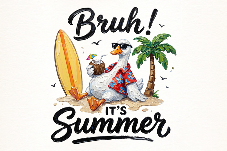 Bruh Its Summer Goose PNG