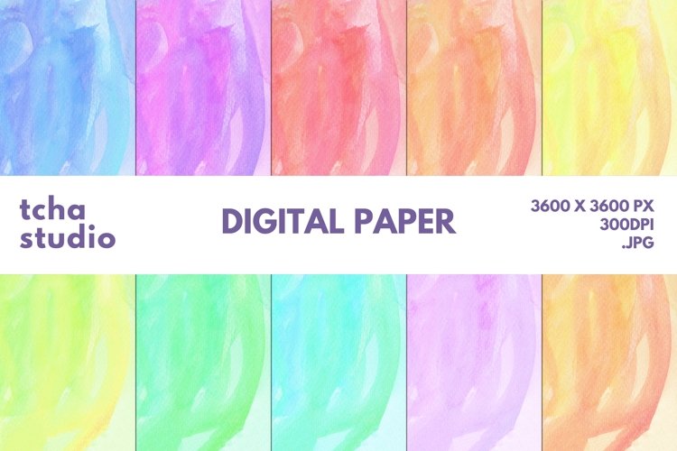 Brush Line Watercolor Digital Papers Background