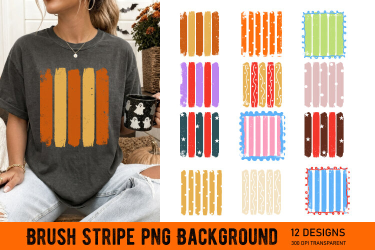 12 Brush Stripe Background PNG - Halloween PNG Illustration example image 1