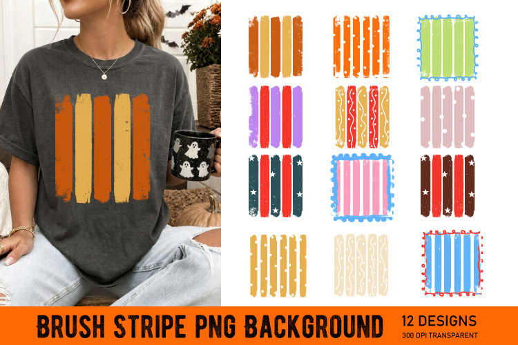 12 Brush Stripe Background PNG - Halloween PNG Illustration