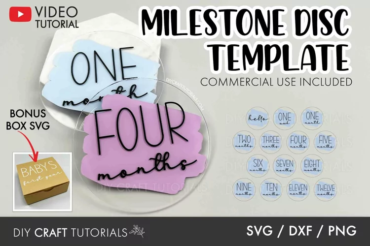 Brush Stroke Baby Milestone SVG