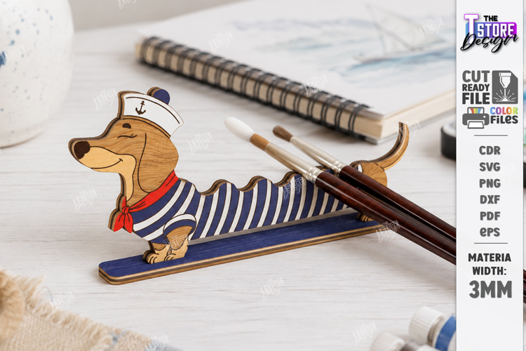 Wooden Paint Brush Holder Laser Cut | Desk Organizer | CNC