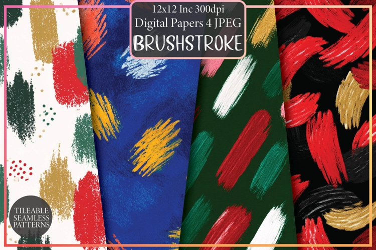 Brushstroke Background Christmas Pattern